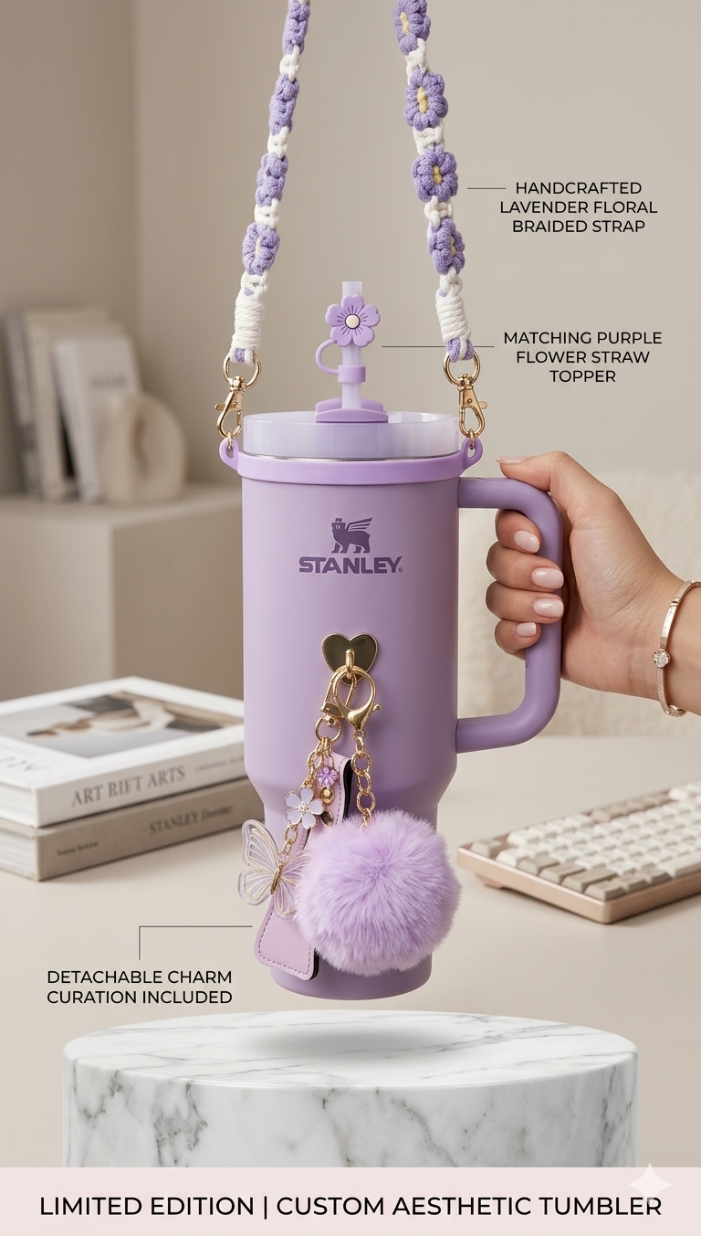 40oz Stanley Style Tumbler with Premium Accessories Kit