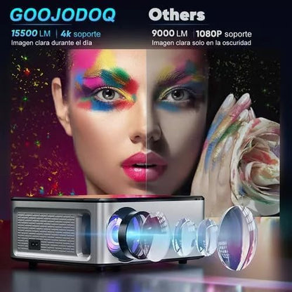 OOJODOQ Full HD 1080P Projector 4K 8K 700ANSI 15500Lumens