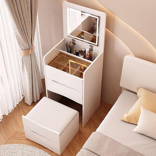 vanity with flip top lighted mirror