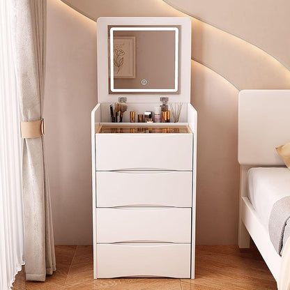 vanity with flip top lighted mirror