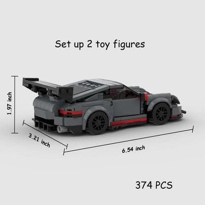 374PCS Gray Sports Car  Building Blocks,Speed Champions Cars Blocks Building Sets Toys