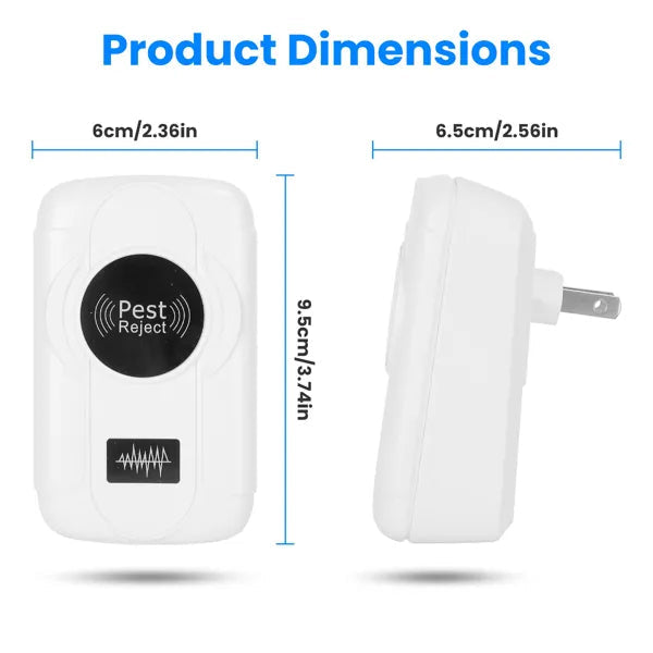 6-Pack Ultrasonic Insect Repellent - Dual Sound-Wave Tech, 3-Mode Switch, 32 - 120kHz Frequencies, Ideal For Full Home Coverage, Safe For Home With Kids - Plug-in Indoor Bug & Rodent Repeller