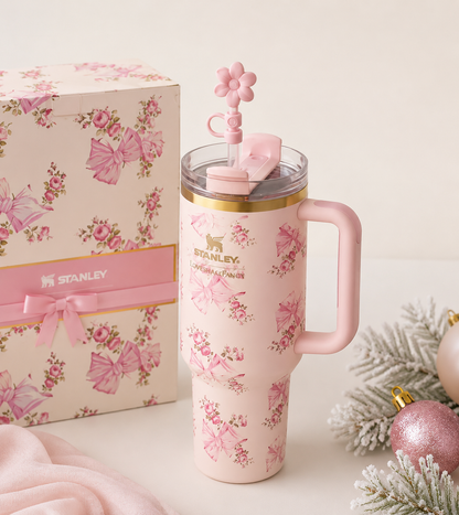 40oz Stanley Style Tumbler with Premium Accessories Kit