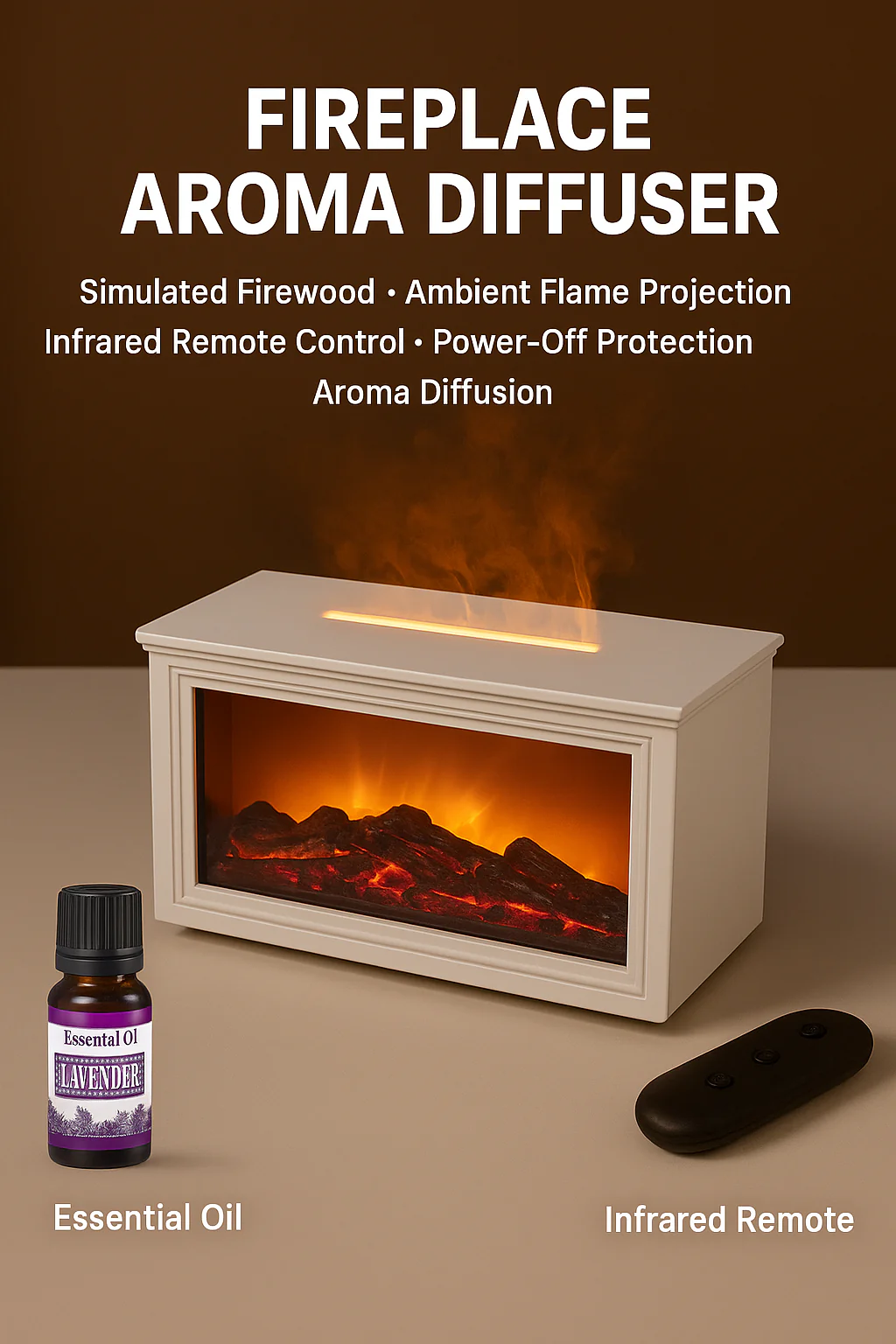 🔥🎁Fireplace Flame Diffuser Humidifier with Remote🔥